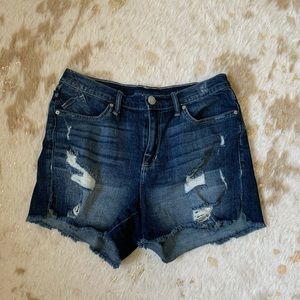 Distressed Denim Shorts